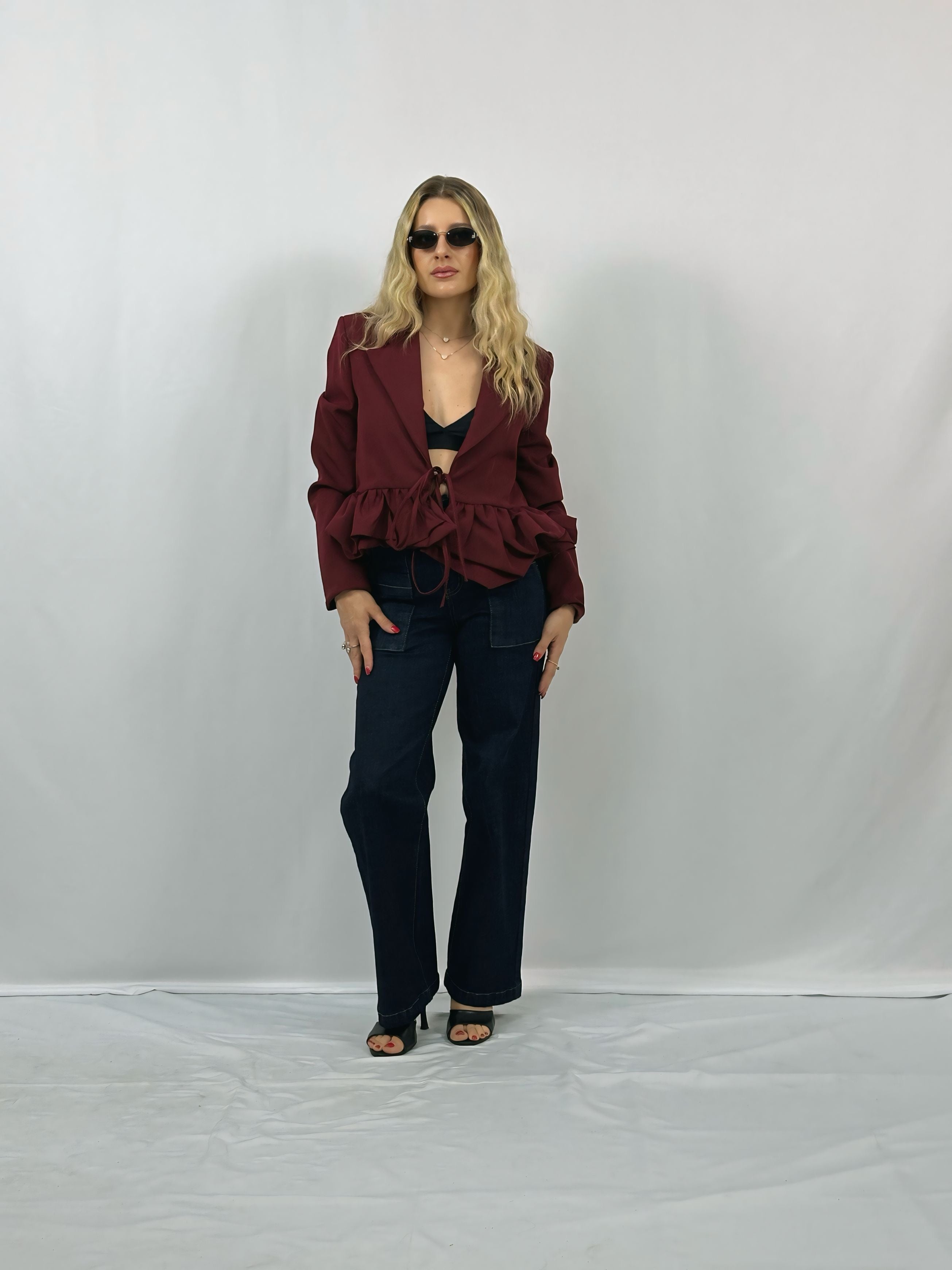 BLAZER CROP RUCHES