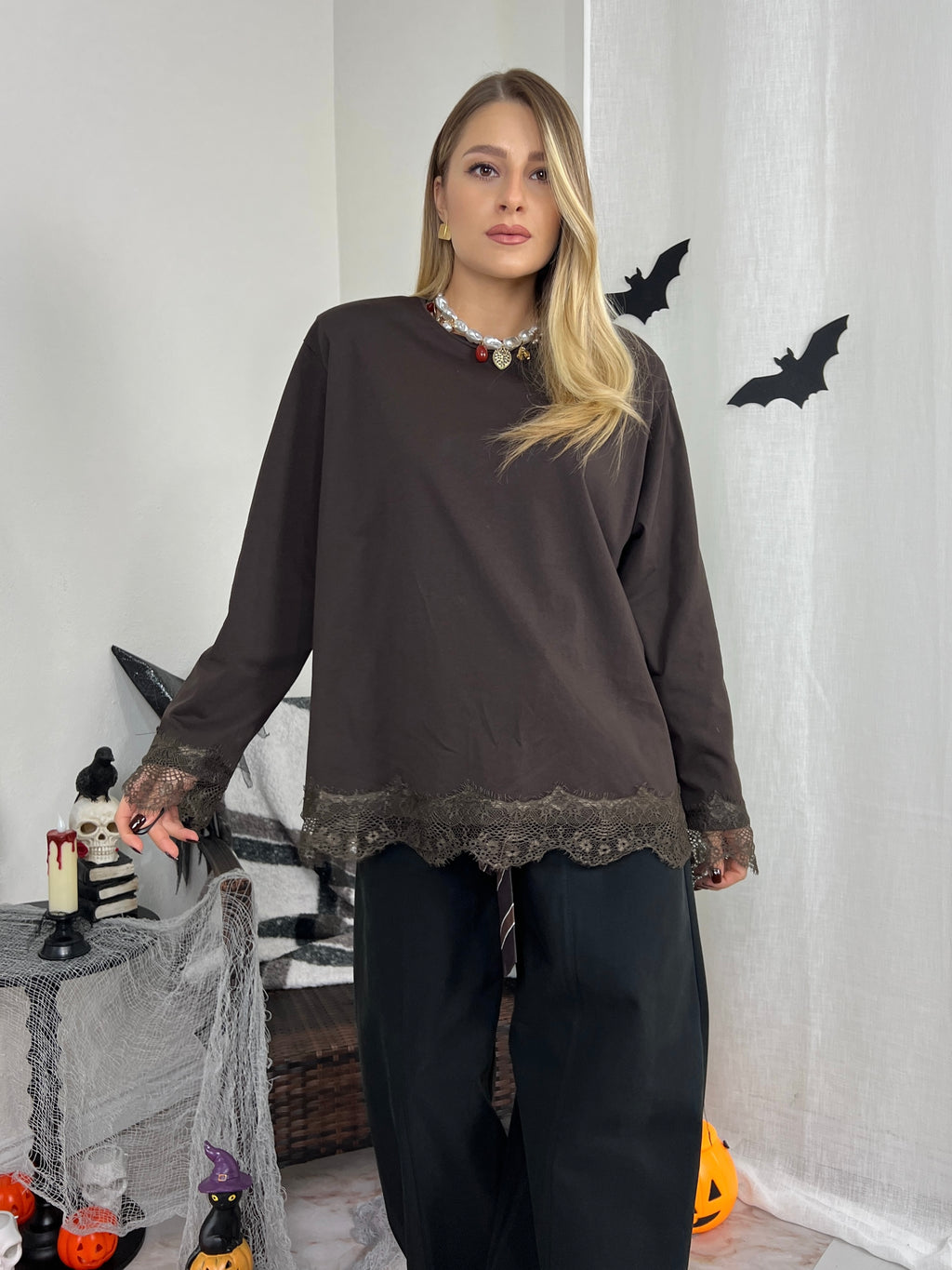 MAGLIA PIZZO AMBRA