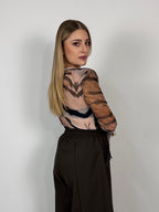 MAGLIA VELATA TIGRATA SCURO