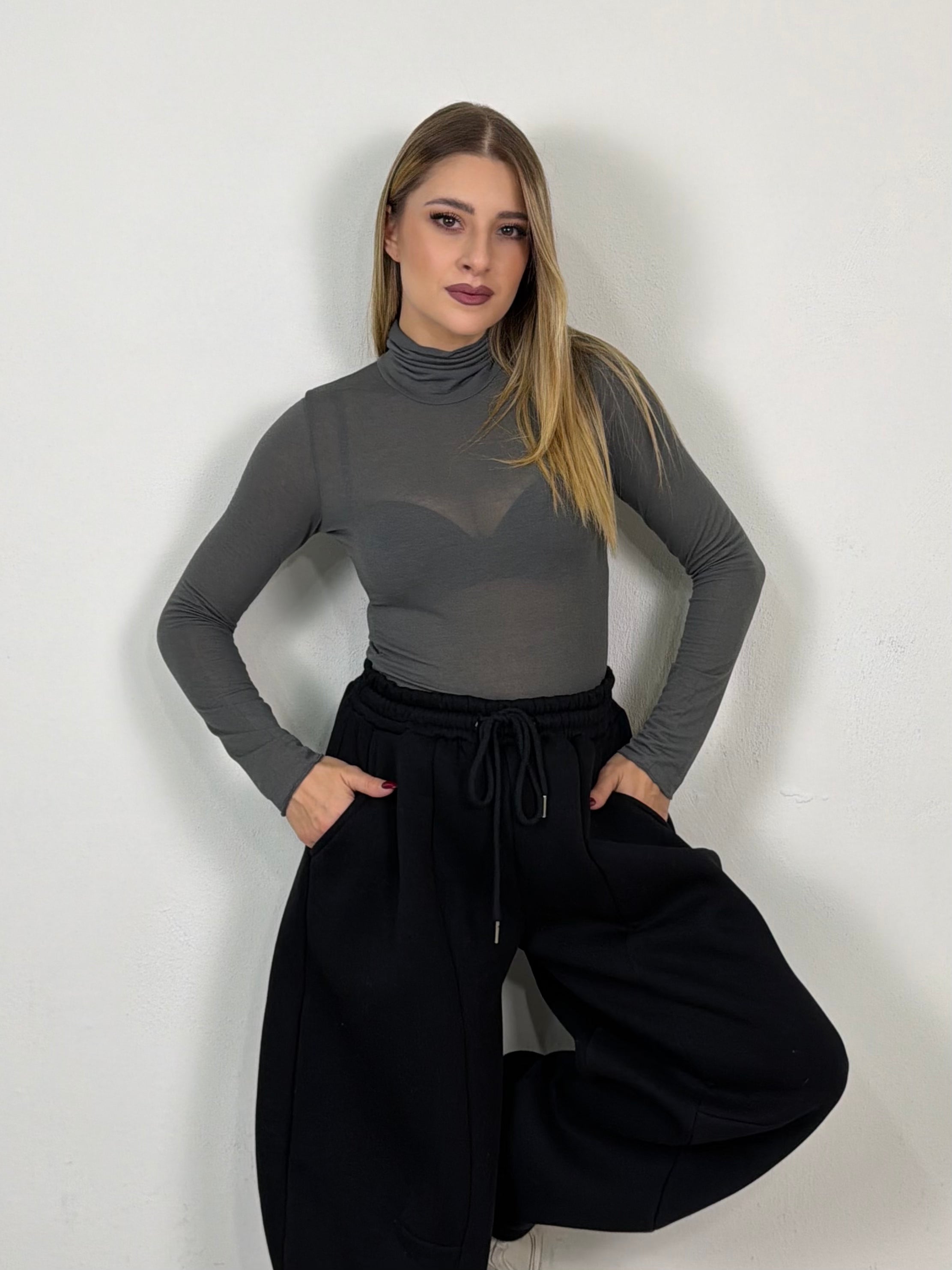 MAGLIA MISTO CASHMERE COLLO ALTO LORY