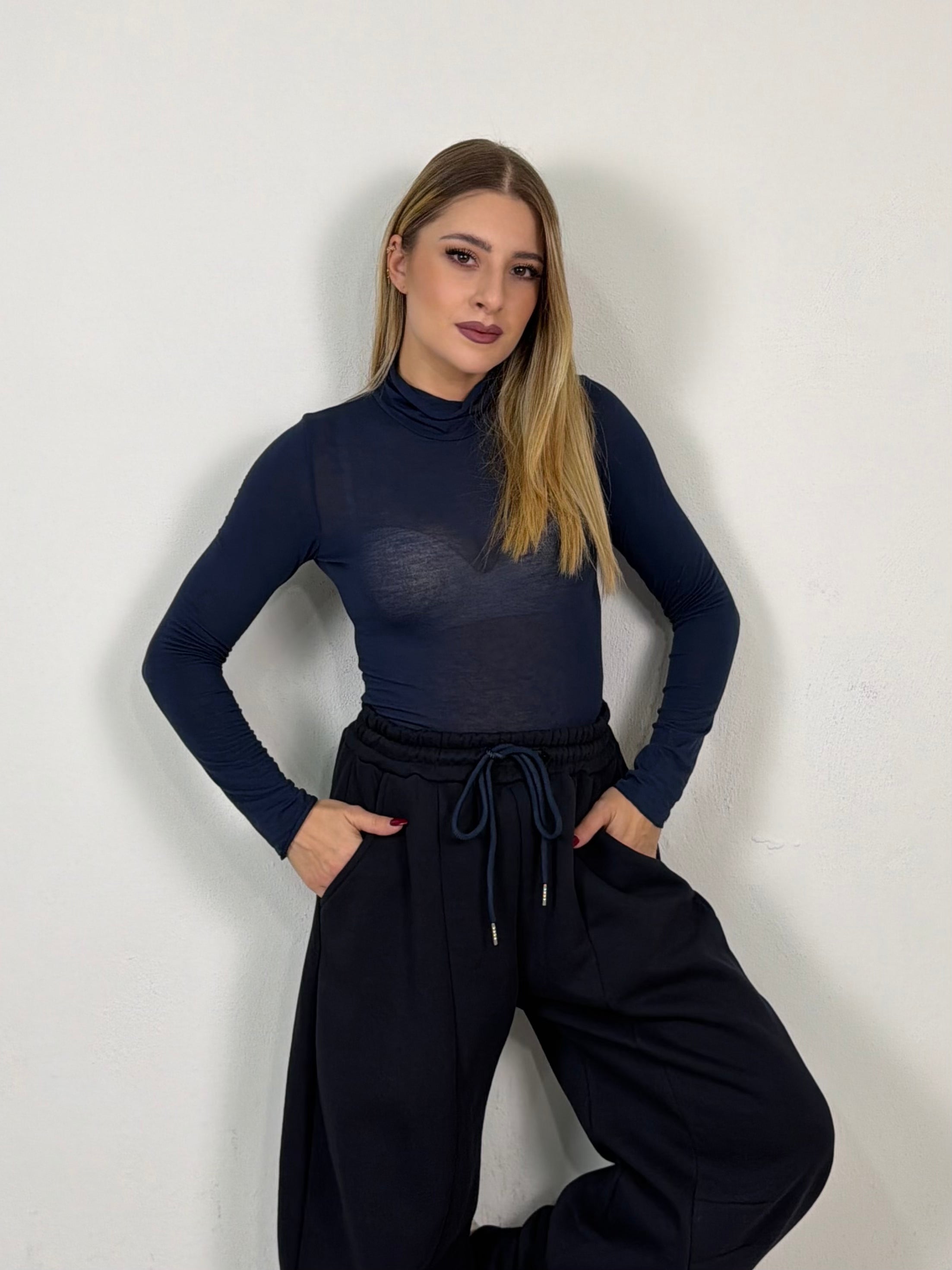 MAGLIA MISTO CASHMERE COLLO ALTO LORY