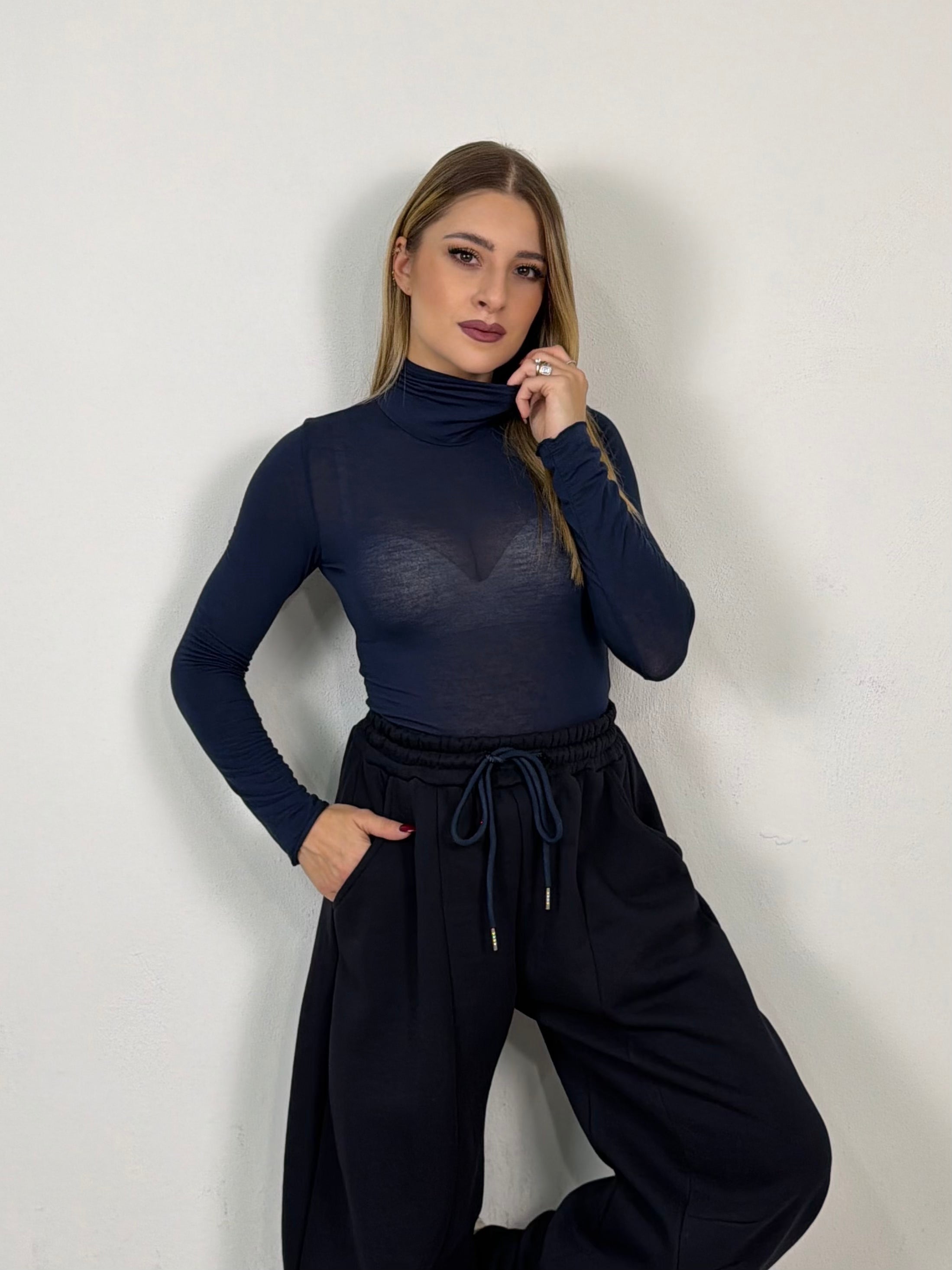 MAGLIA MISTO CASHMERE COLLO ALTO LORY