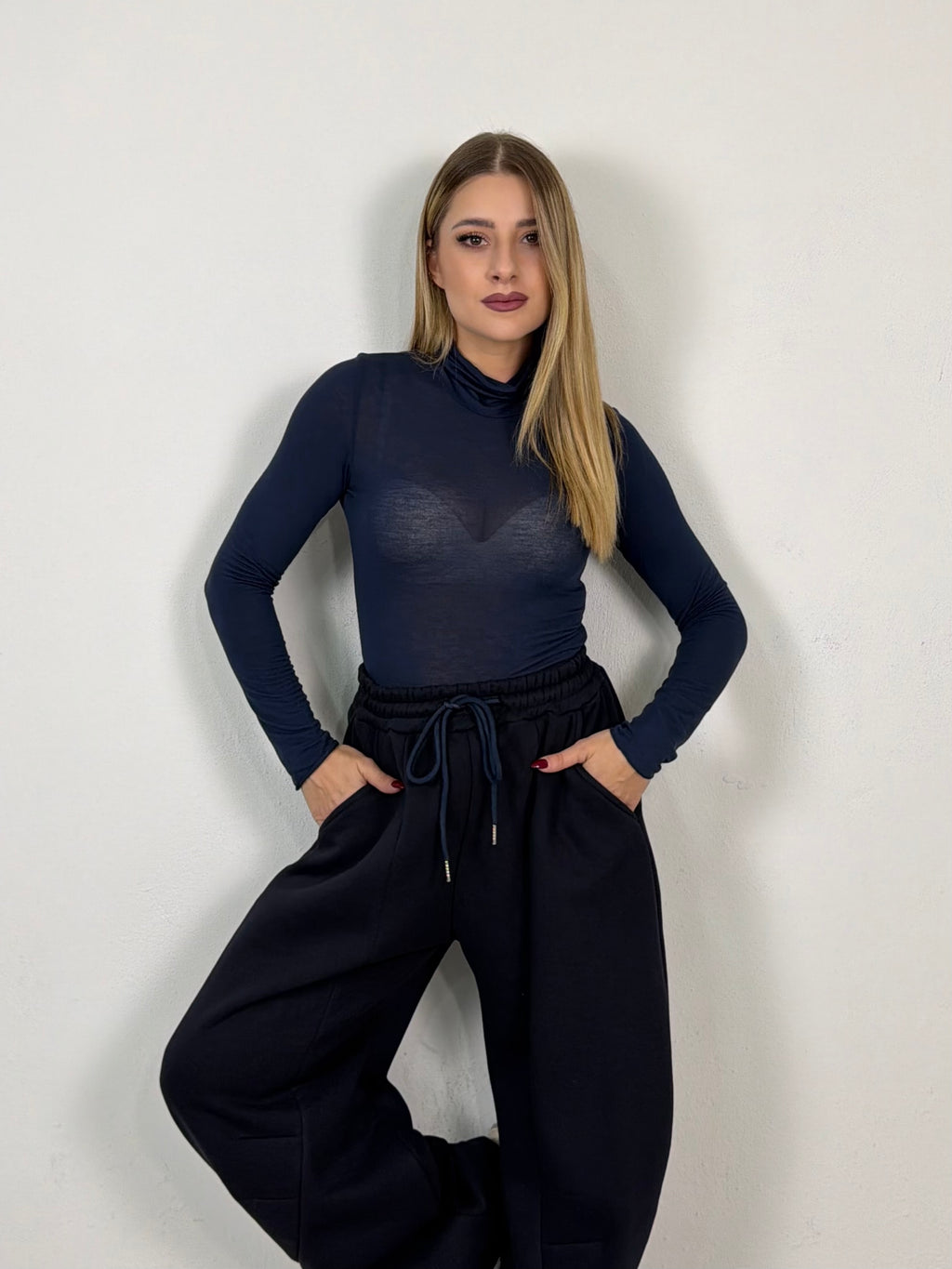 MAGLIA MISTO CASHMERE COLLO ALTO LORY