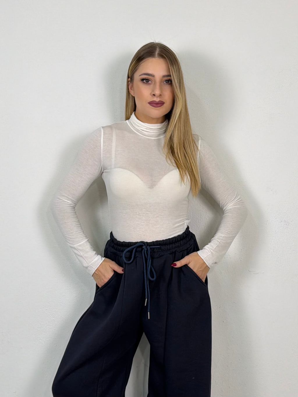 MAGLIA MISTO CASHMERE COLLO ALTO LORY