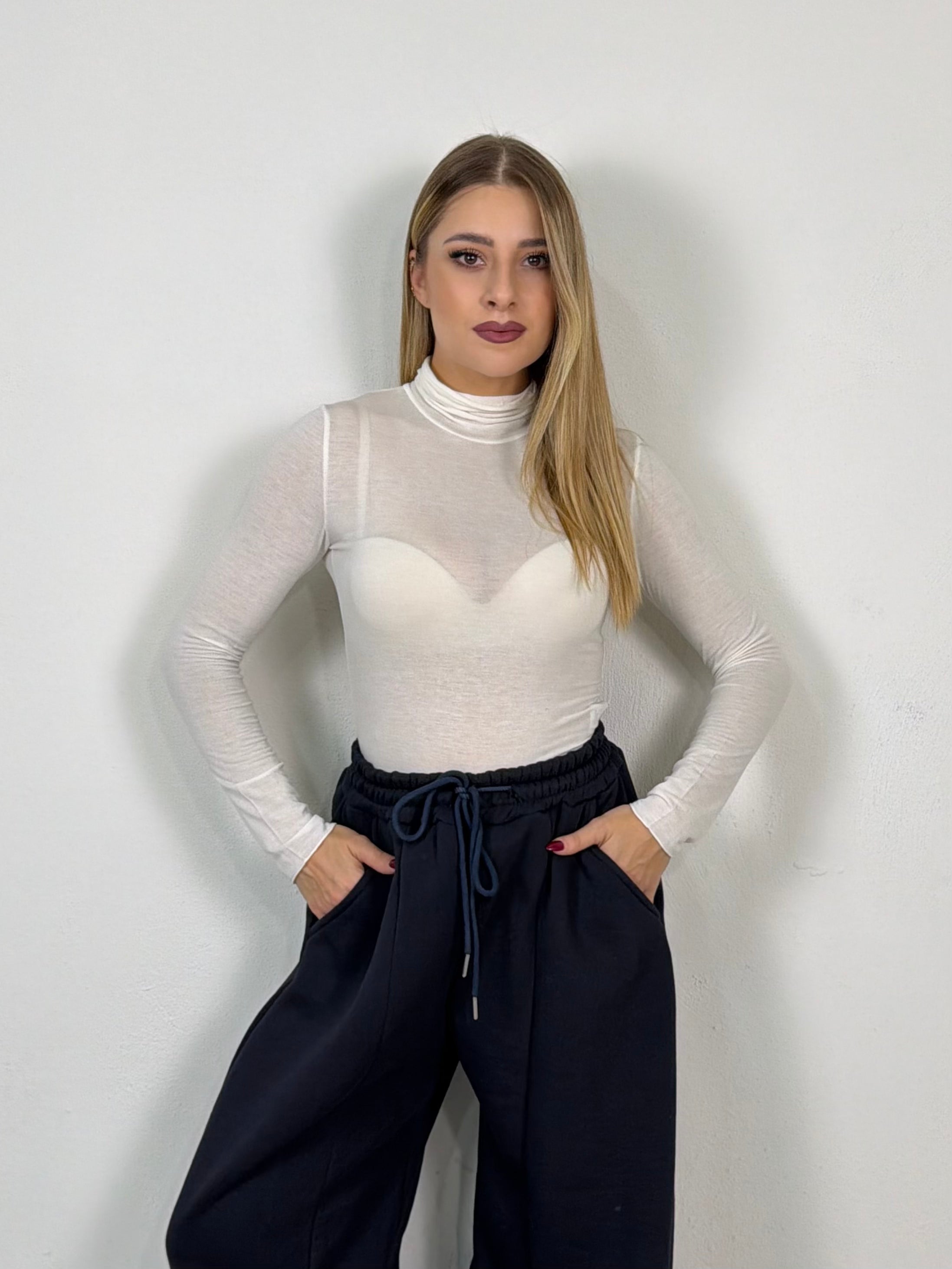 MAGLIA MISTO CASHMERE COLLO ALTO LORY