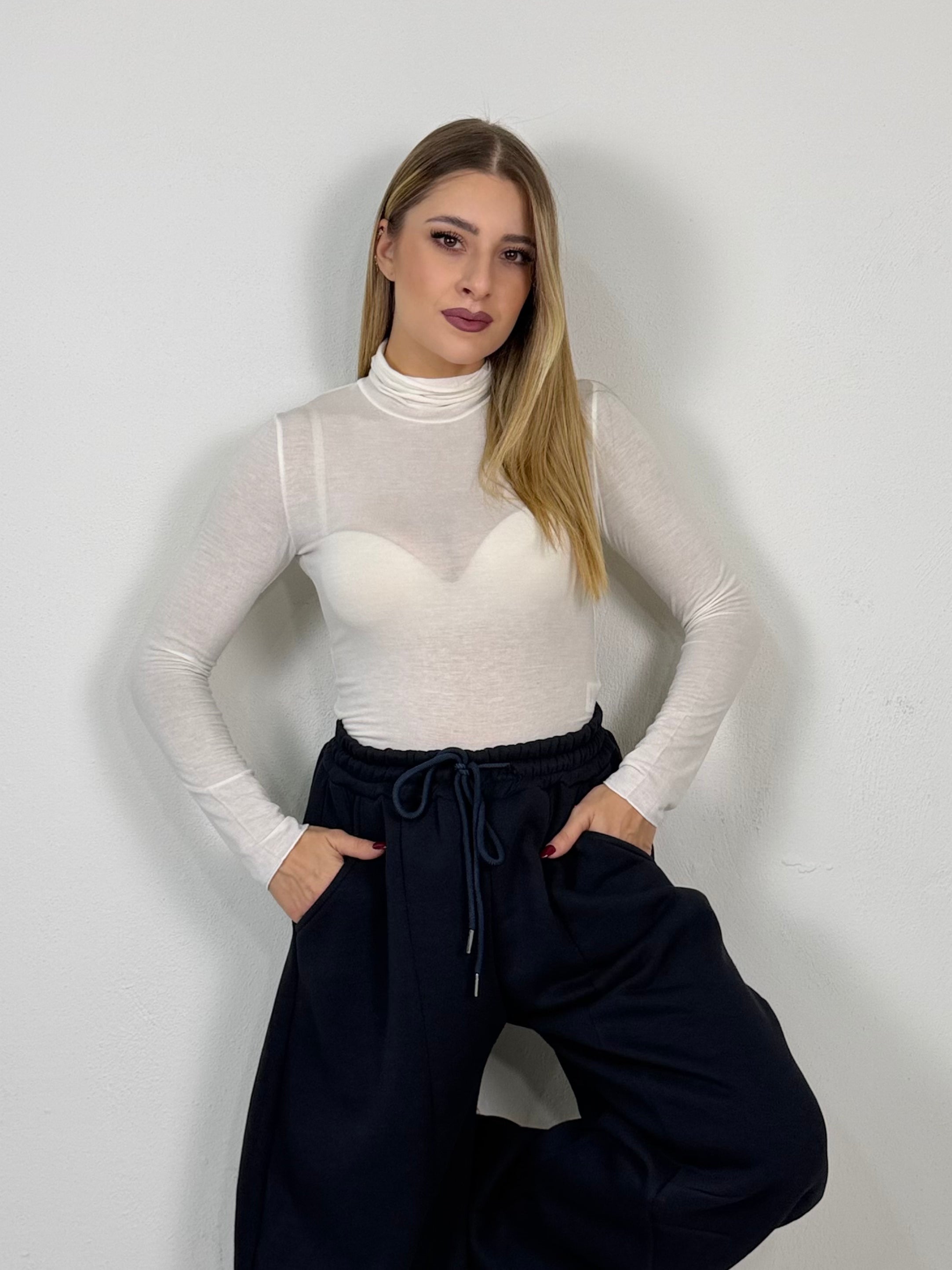 MAGLIA MISTO CASHMERE COLLO ALTO LORY