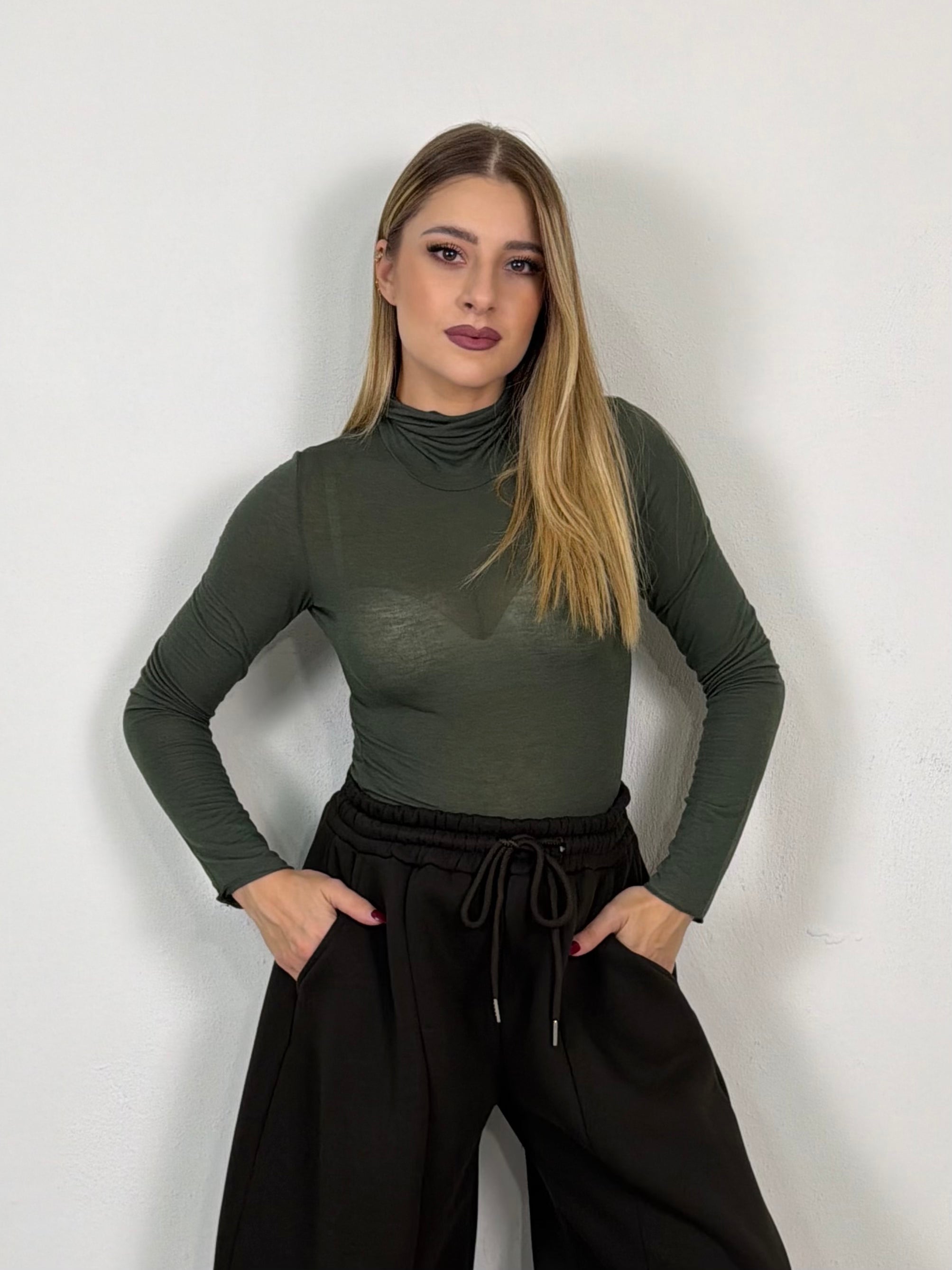 MAGLIA MISTO CASHMERE COLLO ALTO LORY