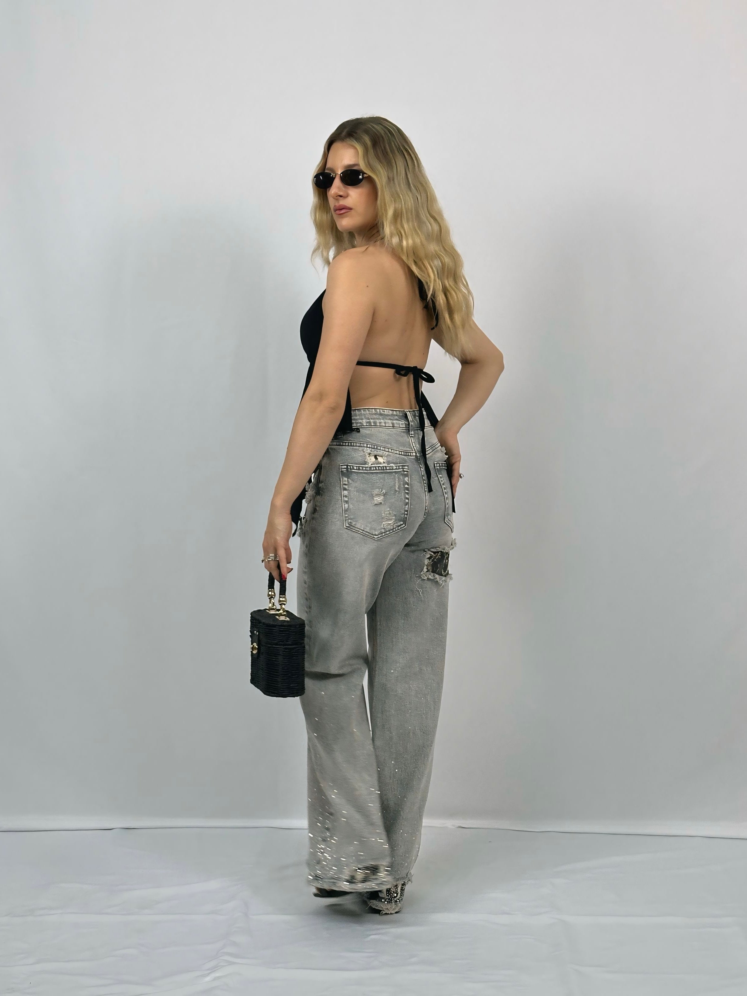 JEANS MACULATO BRILLANTINI
