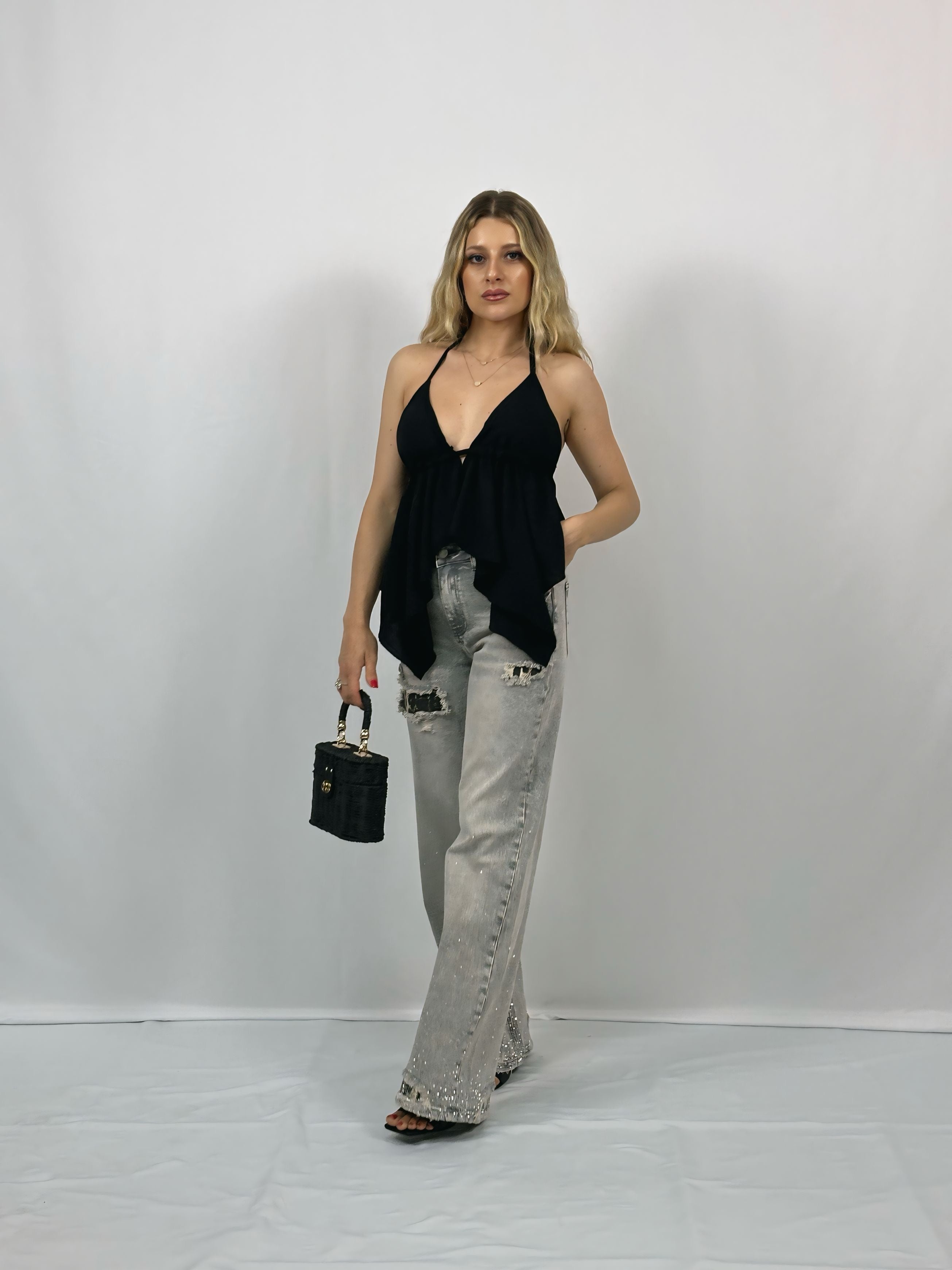JEANS MACULATO BRILLANTINI
