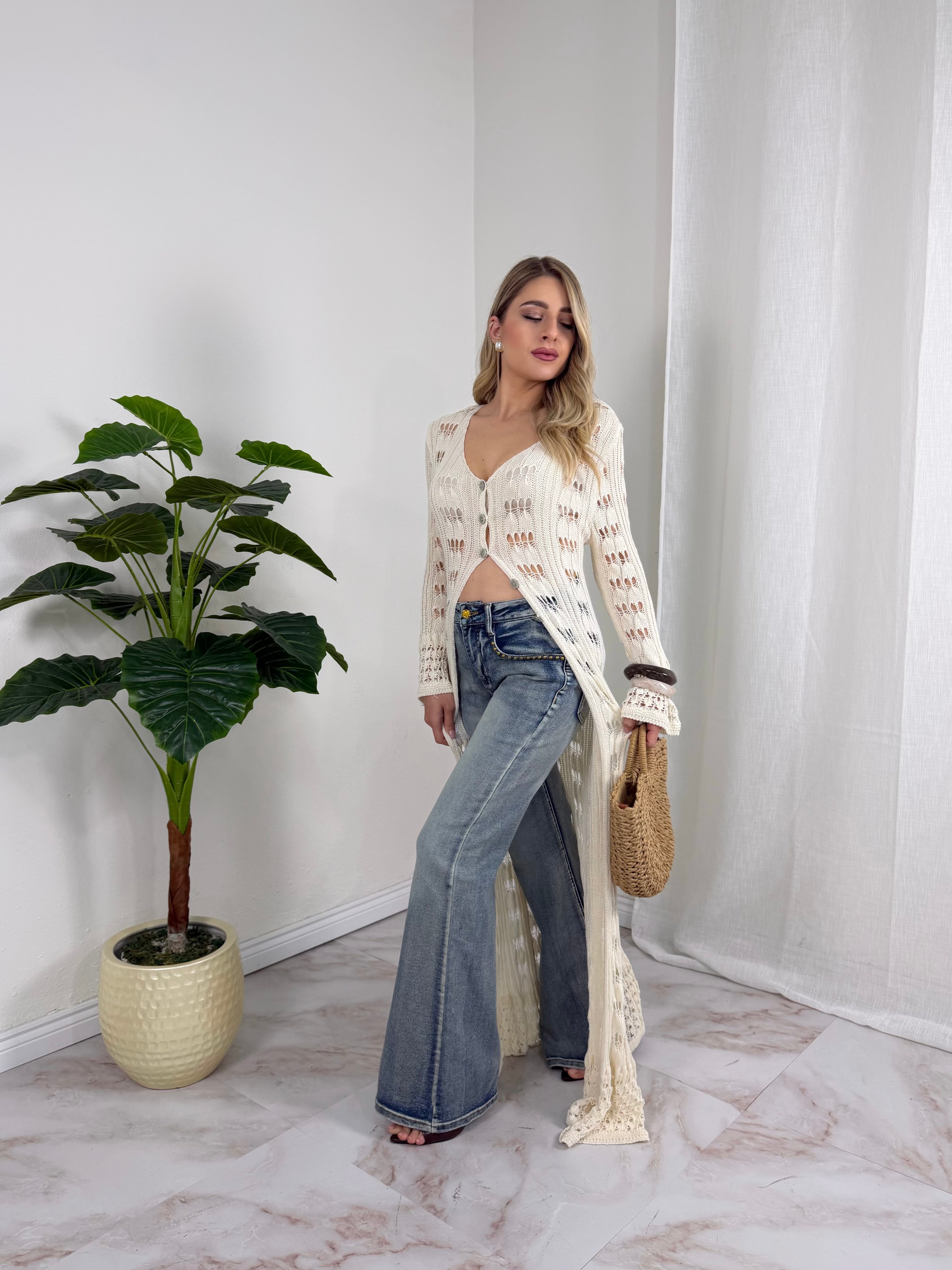 JEANS ZAMPA BORCHIE GOLD