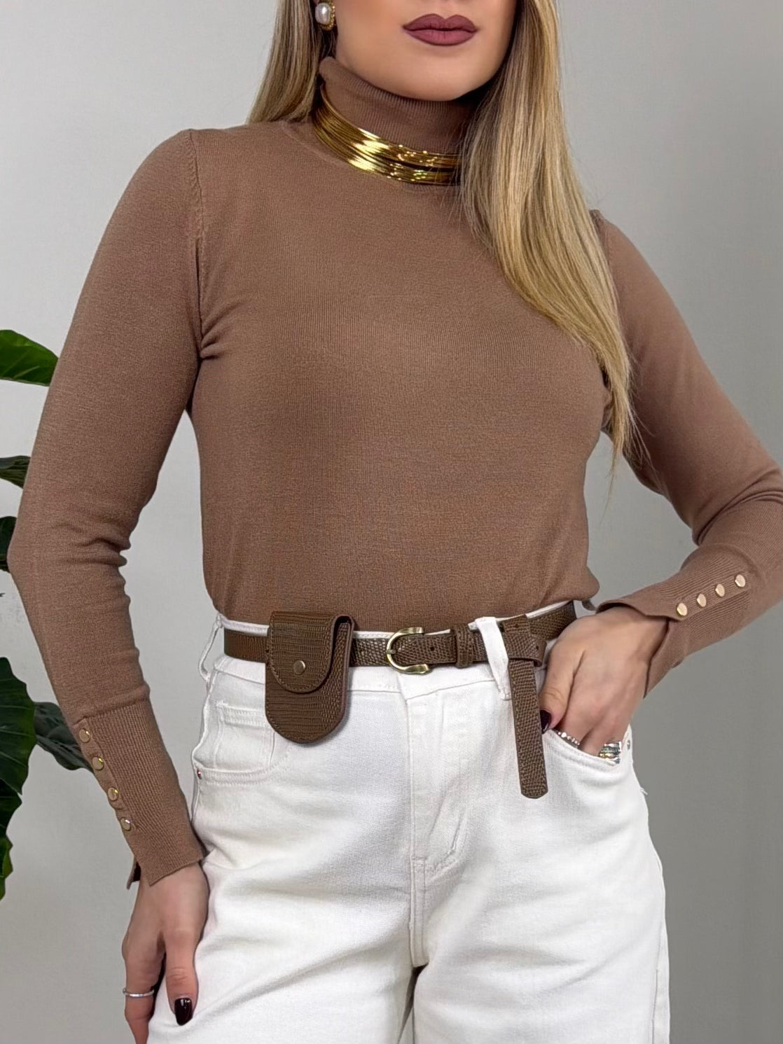 JEANS WHITE + CINTURA MARSUPIO