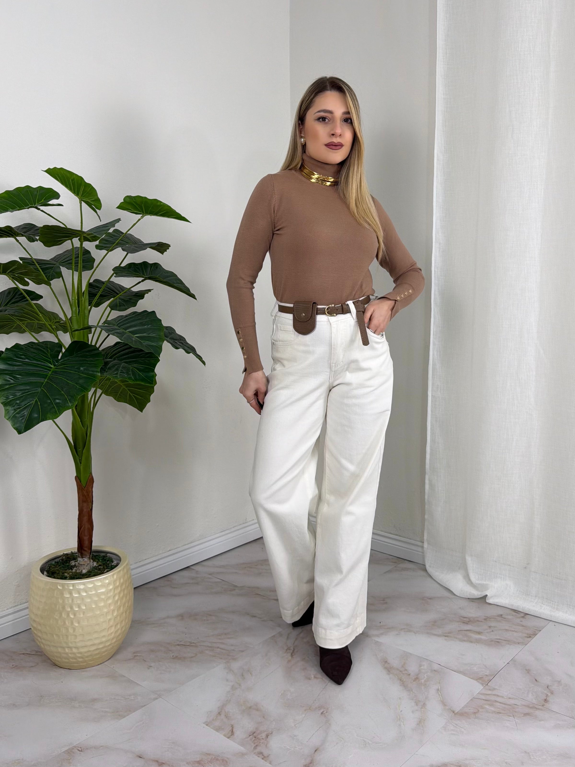 JEANS WHITE + CINTURA MARSUPIO